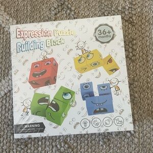 Expressions Matching Block Puzzles Building Cubes Toy Borad Games Educational